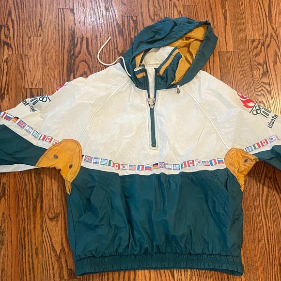 Vintage 1996 Atlanta Olympics Windbreaker with Flag Accents - Picture 1 of 13